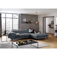 W.Schillig Ecksofa "piedroo, Designsofa mit tollem Sitzkomfort, L-Form", blau (marine r66), B:303cm H:70cm T:193cm, Chenille-Flachgewebe R66 (85% Polyester, 15% Nylon), Sofas, Ecksofa, Kopfteilverstellung, wahlweise mit Sitztiefenverstellung, Breite 303cm