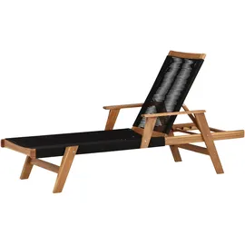 VCM Sonnenliege 200 x 73 x 35 cm Schwarz