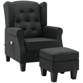 vidaXL Massagesessel Stoff 68 x 94 x 78 cm dunkelgrau mit Hocker