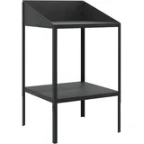 vidaXL Pflanzenständer, Blumenständer mit 2 Ablagen, Pflanzenregal für Wohnzimmer Terrasse Garten, Blumenregal Pflanzenhalter, Anthrazit Verzinkter Stahl