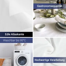 ZOLLNER Tischdecke 100% Baumwolle 180 x 180 cm Weiß