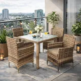 Estexo Polyrattan Set 4-tlg. Beige/Braun