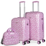 ITACA - Kinderkoffer Mädchen - Kinder Kofferset. Kinderkoffer mit Rollen - 4 Rädrig Reisekoffer Kinder. Langlebiger Kinder Trolley. Reisekoffer für Kinder, Rosa