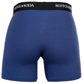 Scotch & Soda Boxershorts Solid Cotton Stretch Blau / Weiß XL 6er Pack