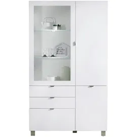 hom'in Vitrine POOLE 110 x 191 x 41,4 cm Weiß