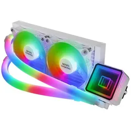 Mars Gaming ML-ULTRA240 Weiß, Flüssig-CPU-Kühlung, TDP 500W, Infinity Mirror, 2 Silent FDB ARGB Lüfter, ARGB Rohre, Universal Multisocket