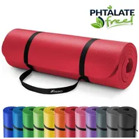 TRESKO Yogamatte Fitnessmatte Gymnastikmatte Pilates 185x60x1,0cm rot,