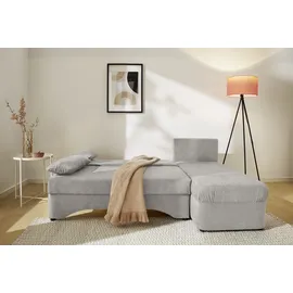 Jockenhöfer Ecksofa Starlight L-Form Polyester mit Bettfunktion 3-Sitzer Grau