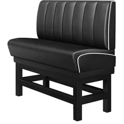Diner Hochbank | Schwarz | B:H 100 x 133 cm | Gestreift | Leder | American Diner Möbel, Bistro Hochbank, Thekenbank