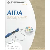 Zweigart AIDA precut 18 ct. Fein-Aida 3793 Farbe 309 beige, Handarbeitsstoff für Kreuzstich 48x53cm
