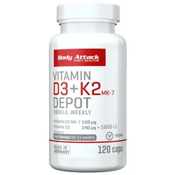 Body Attack Vitamin D3 + K2 Kapseln