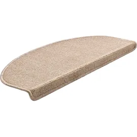 [en.casa] Stufenmatte 15er Set Halbrund 65 x 24 cm Treppenmatte Treppenschoner Treppenschutz Selbstklebend Beige