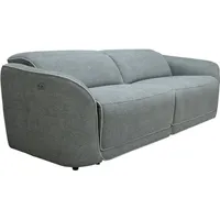 Relaxsofa elektrisch 3-Sitzer - melierter Stoff - Grau - ozarto