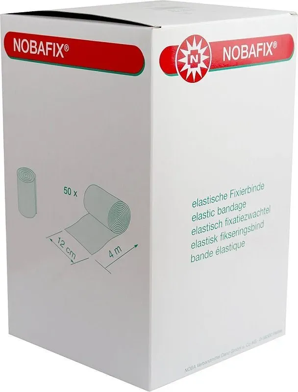 Noba Nobafix Hospital Fixierbinden, elastisch, 50 Stück 12 cm x 4 m