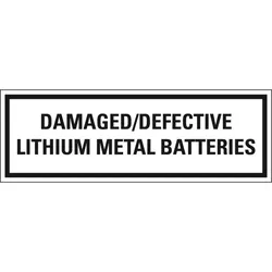 Aufkleber I Verpackungszeichen Defekte Lithium Metall.., englisch, Folie, seewasserbeständig, 500/Rolle, IMDG-Code, GGVSEB, ADR