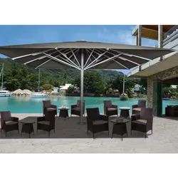 Gastronomie-Luxus-Sonnenschirm MCW-D20b, XXL-Schirm Marktschirm, 5x5m (Ø7,2m) Polyester/Alu 75kg ~ anthrazit