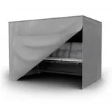 Kronenburg Handel Kronenburg Schutzhülle Hollywoodschaukel winterfest 3-4 Sitzer aus 600D Oxford Gewebe 150x210x150 cm in Grau – Abdeckhaube mit 2 Reißverschlüssen - Abdeckplane Gartenschaukel wetterfest