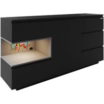 Phoenix Minecraft Sideboard 160 x 80 x 40 cm Schwarz
