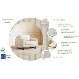 Home Affaire Loveseat Pinto Cord 105 x 85 x 97 cm Beige mit Keder