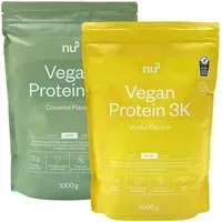 nu3 Vegan Protein 3K, Pack découverte Vanille & Noix de coco Poudre 2x1000 g