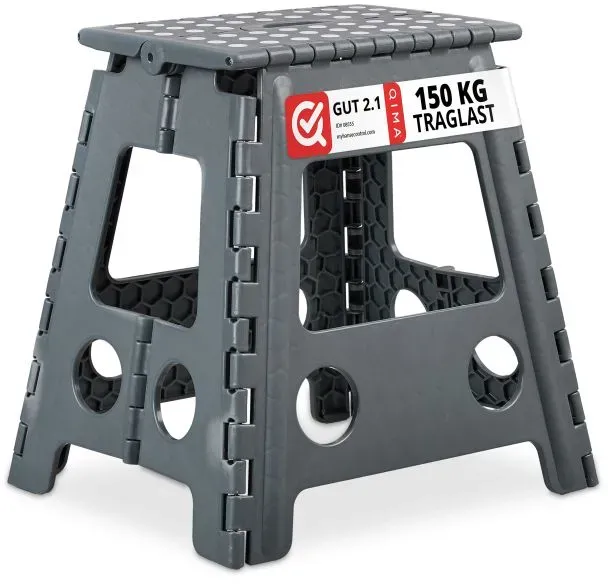 Relaxdays 10 x Klapphocker faltbar XL dunkelgrau Anthrazit,Weiß