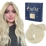 Fshine Echthaar Genius Tressen zum Einnähen Human Hair Haarverlängerung Echthaar Silber Tressen Echthaar 50g 40cm Remy Echthaar Extensions Elegance Hair in der Farbe 1000