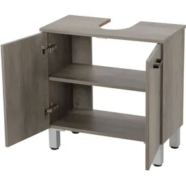 WELLTIME Waschbeckenunterschrank Florenz 2 Tür 59 x 60 x 30 cm Grau