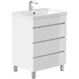 Posseik Stand Badmöbel Fellini 70 SoftClose eiche gold mit drei grifflosen Schubladen