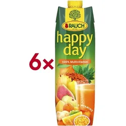 happy day 6er-Pack Fruchtsaft »100% Multivitamin« 1 Liter