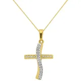 HOPLO Kreuzanhänger Kreuz Anhänger mit 1,1 mm Panzerkette 38 cm massiv 333 - 8 Karat Gold, Made in Germany 38 cm Kindergröße