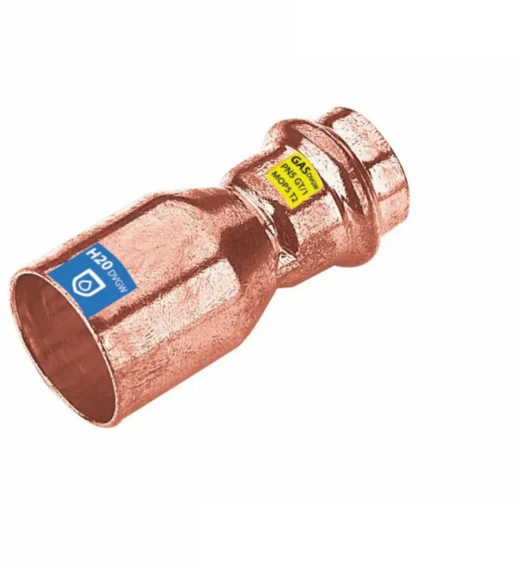 Sanpro Pressfitting Kupfer Reduzierstück, Größe V 12 - Abgang 15 mm