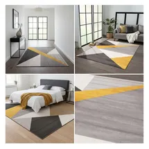 Vimoda Geometrisches Muster Teppichläufer 80 x 150 cm Gelb