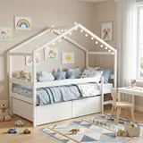 le quai des affaires Hausbett, Mika mit Schubladen & Kinderbett 90x190 - Weiß, - Weiß