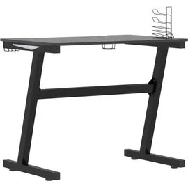 vidaXL Gaming-Schreibtisch mit LED Z-Gestell Schwarz 90x60x75 cm