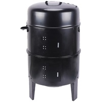 Holzkohle Vertikal Smoker, 3-in-1 Design, Tragbar & Multifunktional, schwarz