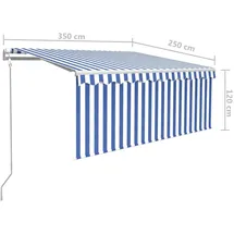 vidaXL Markise 3,5 x 2,5 m blau