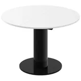 designimpex Esstisch Design HES-111 Tisch rund oval Hochglanz ausziehbar 100-148cm schwarz|weiß