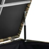 Tectake tectake® Auflagenbox, Kuusamo Aluminiumgestell und Rattangeflecht, komfortable Hubautomatik, 117 x 54 x 64 cm