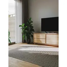 benuta basic Kurzflor Teppich Leo Hellgrau 160x230 cm - Moderner Kurzflor-Teppich für Wohnzimmer
