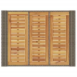 vidaXL Garten-Bartisch mit Holzplatte Grau 105x80x110 cm Polyrattan