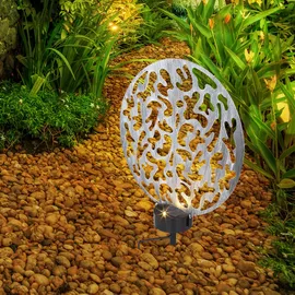 GLOBO Solarleuchte Metall 30x10x41 cm 2x LED warmweiß silber antik