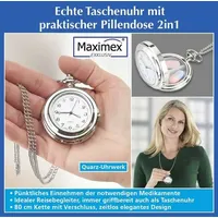 SELVA Echte Taschenuhr mit Pillendose 2in1
