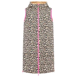 Zwillingsherz Wendeweste ZWILLINGSHERZ "Leopard", Damen, Gr. S, beige, Steppware, Obermaterial: 100% Polyester, normal knielang, ohne Ausschnitt, Westen, Leo Muster, beidseitig tragbar, modisch, Kapuze, Doppel-Zipper