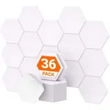 Hexagon Akustikplatten selbstklebend 36 Stücke, TONOR Schallabsorber Schallschutz mit Hochdichte Wandfliesen Schall Dämmung 30x26x0,9cm für Studio, Büro, Akustische Behandlung und Wanddekoration Weiß