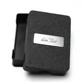 Personalisierte Kartenbox mit Edelstahl Gravurschild – Individuelle Aufbewahrungsbox für Spielkarten oder Sammelkarten Geschenk/kompatibel mit Kartenspielen wie CABO, Skat, Rommé, Doppelkopf