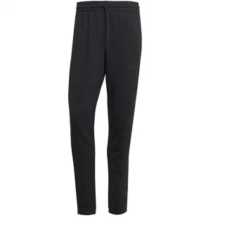 Adidas Essentials French Terry Tapered Cuff 3-Streifen Hose Black / Olive Strata S