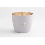 Giftcompany Windlicht M, Konfetti, pastellgrau/gold