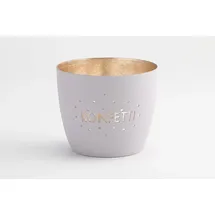 Giftcompany Windlicht M, Konfetti, pastellgrau/gold