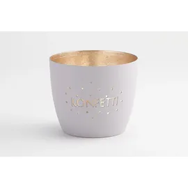 Giftcompany Windlicht M, Konfetti, pastellgrau/gold