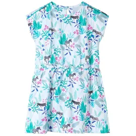 vidaXL Kinderkleid Ecru/Dunkles Minzgrün Blusenkleid 116